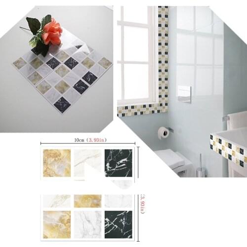 20Pcs 10x10cm Self Adhesive Desktop Stickers PVC Waterproof Wall Sticker Living room Bathroom Kitchen Cupboard Countertops Decor