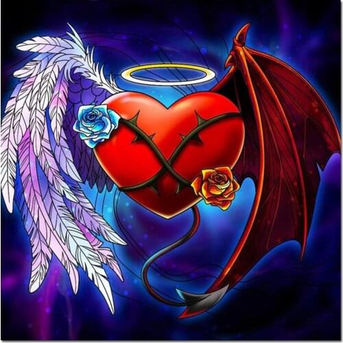 5D diy Diamond Painting Abstract Feater Heart Cross Stitch kits 3D DIY Embroidery Mosaic pattern Rhinestone Gift A908