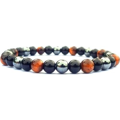 ASHMITA 2019 Hematite Tiger Eye Black Onyx 8MM Mixed Color Bracelet Man Fashion Women Gift For Girl Boy Beautiful Beads