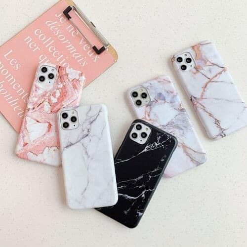 Luxury Marble Matte Phone Case For iPhone 11 12 mini Pro Max XS X XR 7 8 6 6S Plus SE 2020 Shockproof Soft Silicone Cases Cover