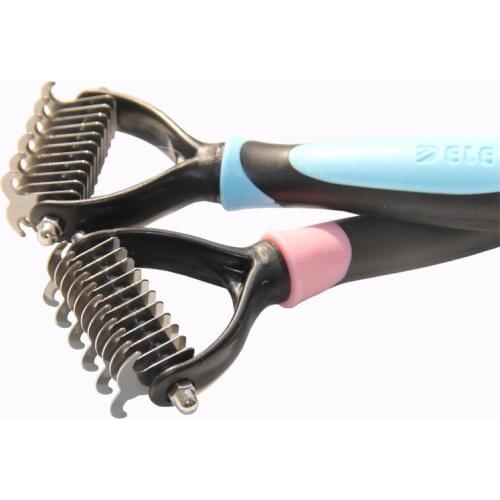 Pet Dogs Cat Detangler Fur Trimming Dematting Deshedding Brush Grooming Tool For matted Long Hair Curly