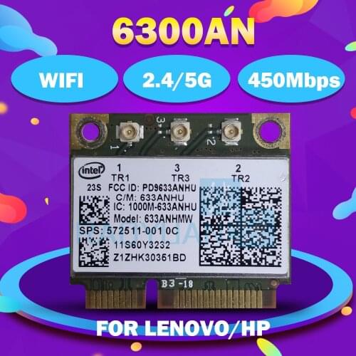 Dual Band 633AN 6300an 633ANHMW Half Mini PCIe Wireless Wifi Card FRU:60Y3233 60Y3232 450M for IBM Y460 X230 X220 T410 T420