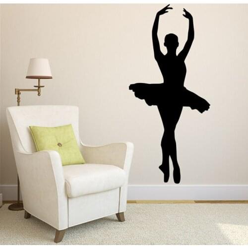 Elegant Ballerina Themed Wall Stickers Modern Ballet Art Mural Living Room DIY Fashion Wall Stencil Vinilos Decorativos SYY214