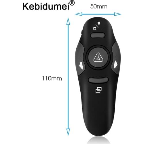 Kebidumei 2.4GHz Wireless USB PowerPoint Presenter Remote Control Laser RF Pointer Pen For Business Conference School Teaching