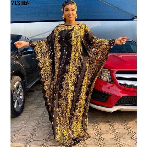2 Piece Set African Print Dresses For Women Dashiki Long Muslim Dress Plus Size Clothing Traditional African Clothes Fairy Dress