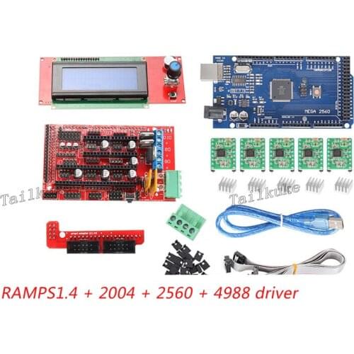 3D Printer DIY Motherboard Kit Mega2560 2004LCD Screen RAMPS1.4 A4988 Driver