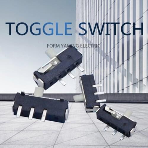 20pcs Black Mini Toggle Button Switch 3P Fixed Three Foot 3 Pins Slide Tact Switches