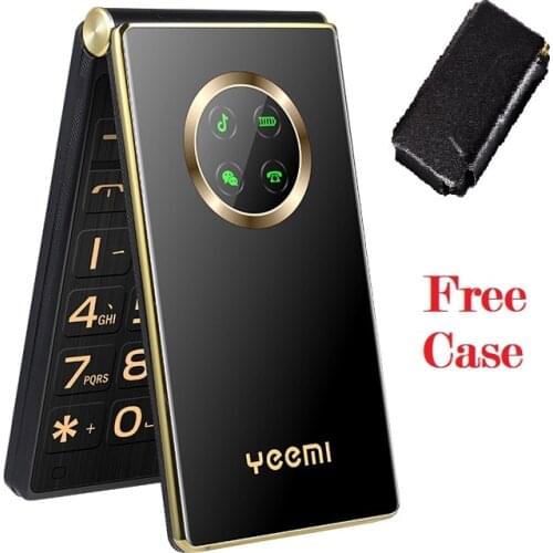 3G WCDMA 2G GSM Flip Senior Cellphone SOS Call Speed Dial Blacklist Flashlight Loud Sound Large Key Business Style Free Case
