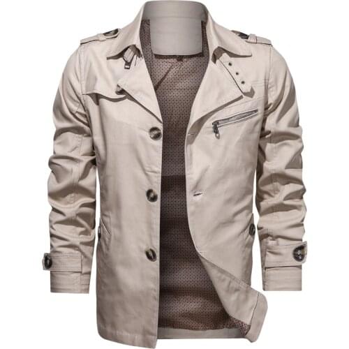 2020 Autumn New Military Jacket Men Solid Color Single Breasted Windbreaker Mens Clothing Plus Size 5XL Coat Men Dropshipping