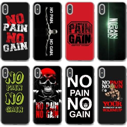 Soft Case For Samsung Galaxy A10 A40 A50 A70 A3 A5 A7 A9 A8 A6 Plus 2018 2015 2016 2017 no pain no gain Gym Fitness