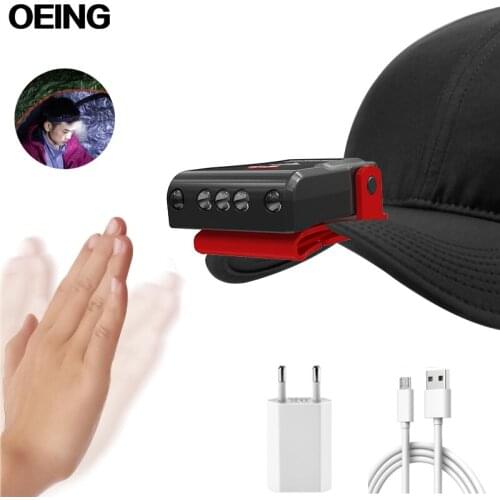 New Hot-selling Night Safety Clip-on Sensor LED Hat Brim Lamp Headlight Flashlight Fishing Camping Hunting Outdoor Lighting