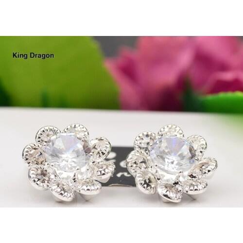 Cubic Zirconia Rhinestone Button Used On Decoration Or Used On headband 15MM-18MM 10PCS/lot Silver Color Shank Back KD572