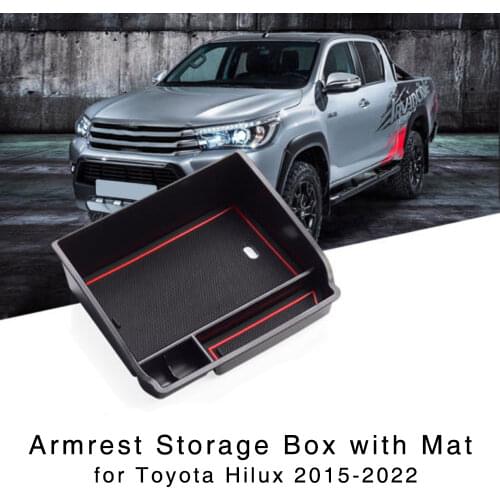 Armrest Storage Box for Toyota Hilux 2015 2016 2017 2018 Central Console Tray