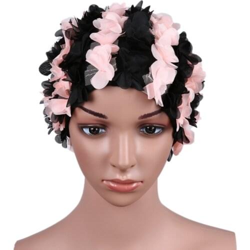 Professional Waterproof Women Women Summer Chic Flowers Cap Delicate Personalized Petal Ear Protection Swimming Caps