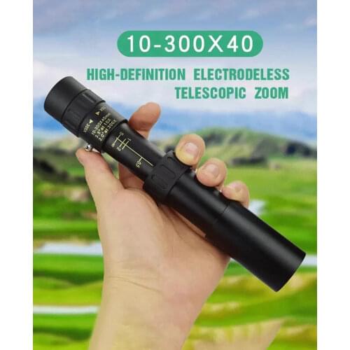 10-300x40 Professional Monocular Telescope HD Powerful Portable Binoculars Zoom High Quality BAK4-Prism Waterproof for Camping