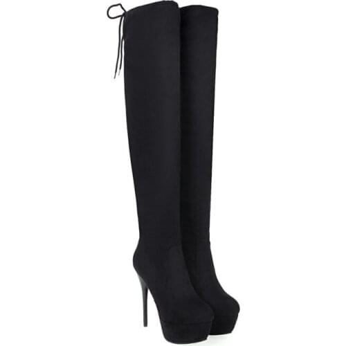 Big Size thigh high boots knee high boots over the knee boots women ladies boots shoes woman winter boots women