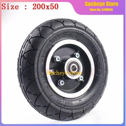Tire and Inner Tube with rim 200X50 Full Wheels 8X2" Tyre wheel for Electric Scooter Wheel Chair Truck Pneumatic Trolley Cart