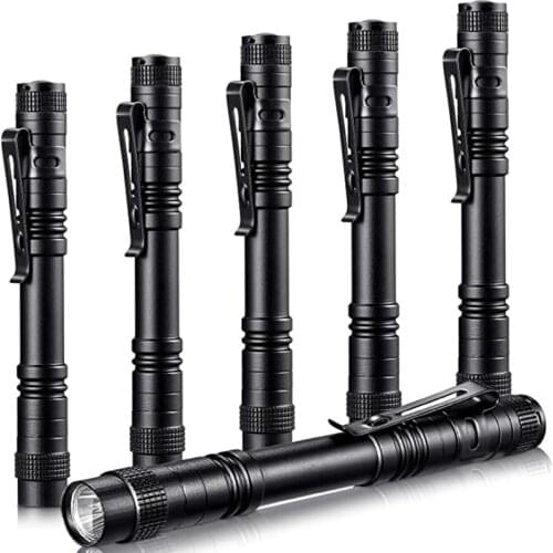 LED Portable Mini Flashlight Led Waterproof Flashlight with Pen Buckle Dentist and Camping Hiking Outdoor Lighting Tools