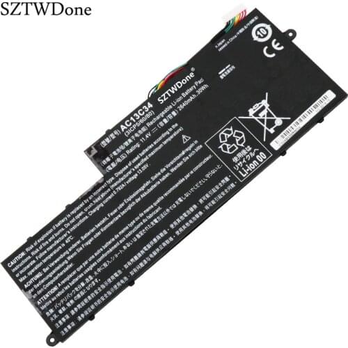 SZTWDone AC13C34 Laptop Battery for Acer Aspire V5-122P ES1-111M V5-122P MS2377 E3-111-C5Q2 E3-111-C4U8 11.4V 2640MAH 30WH