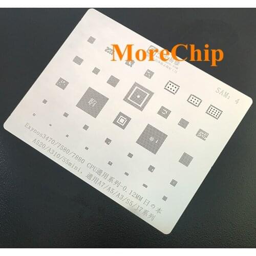 For Samsung A520 A310 A5A7 J7 S5Mini BGA Stencil 3470 CPU Reballing Pin Heating Template 0.12mm Thickness Anti Drum-up 3 pcs/lot