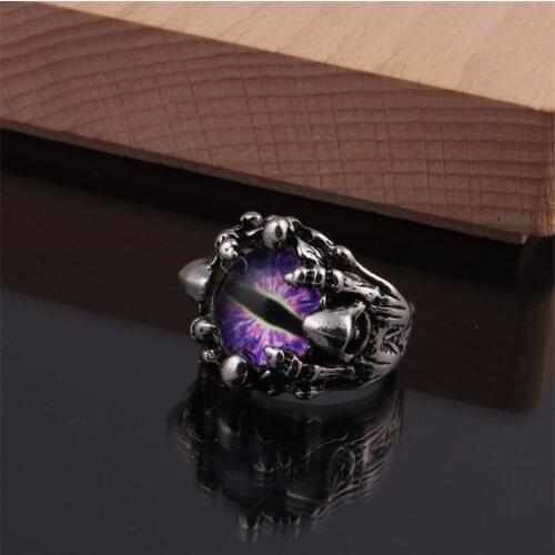 Vintage Creative Punk Demon Eye Ring For Men Women Adjustable Opening Finger Ring Fine HIP HOP Jewelry Gift