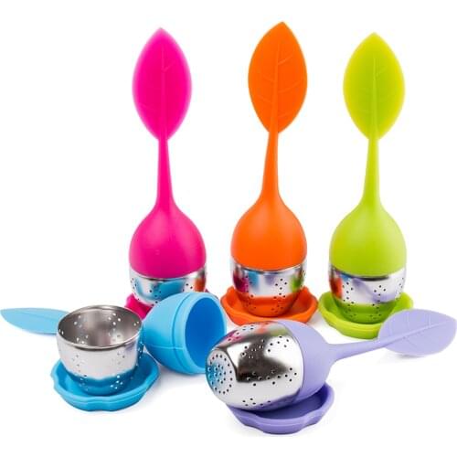 1 Pcs Tea Infuser Stainless Steel Cute Tea Ball Sweet Leaf Tea Strainer for Brewing Device Herbal Spice Filter Kitchen Tools