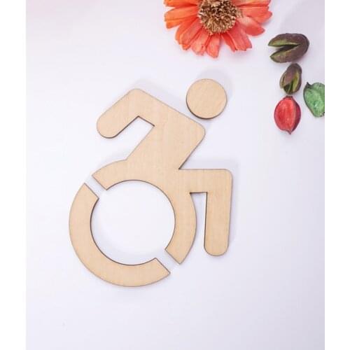 1 pieces 3D Acrylic Wheelchair Accessible Disabled Toilet Mirrored Door Sticker / Wall Sign
