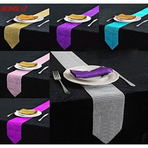 1pc 5" X 108" Shabby Chic European Stunning Crystal Rhinestone Table Runner for Wedding Party Festival Event Table Decorations