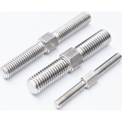 1Pcs M16 Stainless Steel 304 Hex Double Head Screw Positive Negative Tooth Stud Left-handed right-handed Bolt 30mm-160mm long