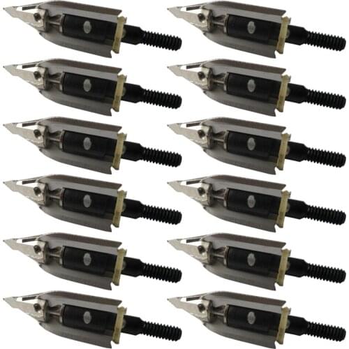 12Pcs Rotational Meat Seeker Broadheads 3Blade For Compound Bow Crossbow Hunting