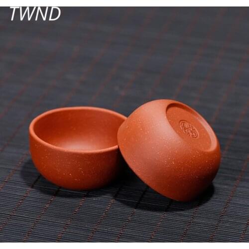 3 Pieces Yixing Tea Cups Chinese Purple Clay Mugs Drinkware
