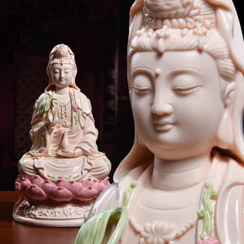 35CM 2021 HOME SHOP temple high grade Buddha statue Guanyin Avalokiteshvara Buddha Ceramic statue bless safe health good luck