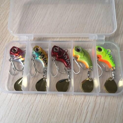 5PCS Rotating Metal VIB vibration Bait Spinner Spoon Fishing Lures 22g Jigs Trout Winter Fishing Hard Baits Tackle Pesca