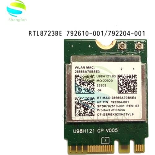 Wireless WIFI Card NGFF Interface RTL8723BE 792204-001 For HP DELL Asus