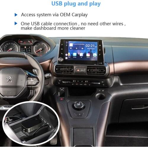 Wireless CarPlay Ai Box Supports YouTube Netflix Video WIFI GPS, for Peugeot 308 408 508 2008 4008 5008 Renault with CarPlay