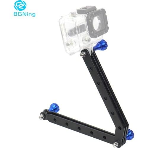 BGNing Aluminum Alloy Mount Helmet Arm Extension Pole + Screw Selfie Stick for Gopro SJCAM for AKASO EK7000 4K Action Camera