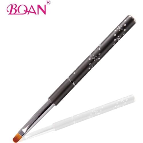 BQAN 10 Pcs 10# Oval Hair UV Gel Nail Brush Manicure Nail Art Painting Pen Nail Art Tool Metal Handle Nail Gel Brush