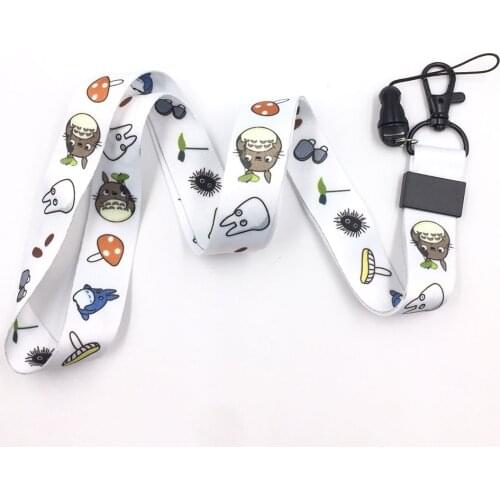 Keychain Phone Wihte Lanyard Cartoon Punk Totoro Japanese Elves Neck Strap for iPhone Case Keys ID Card Mobile Phone Lanyards
