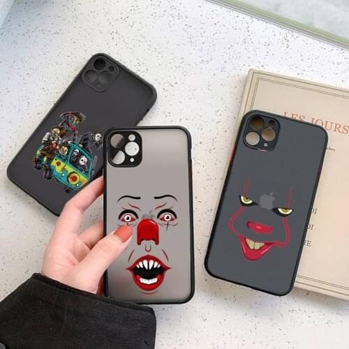 Horror Character Pennywise Phone Case Matte Transparent for iPhone 7 8 11 12 s mini pro X XS XR MAX Plus cover funda
