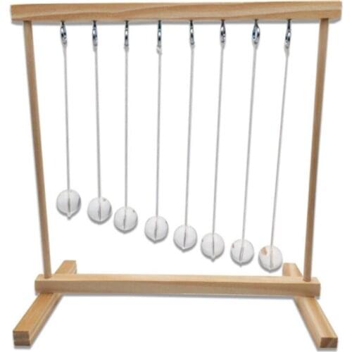 Wooden Toys Perpetual Balance Newton Physics Science Pendulum Ornament Swing Globe Newton Pendulum Model