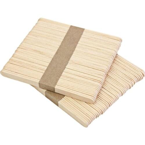 50Pcs Wooden Popsicle Stick Kids Hand Crafts Art Ice Cream Lolly Cake DIY Making Funny Hot Tools