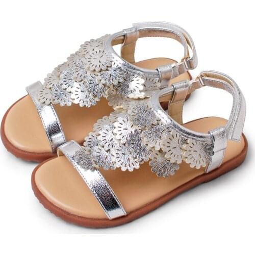 MUYGUAY Toddler Little Girls Sandals Open-Toe Adjustable Ankle Strap Summer Dress Shoes