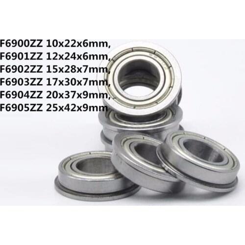 1pc F6900ZZ F6901ZZ F6902ZZ F6903ZZ F6904ZZ F6905ZZ Flange Thin Wall Ball Bearing Metal Shielded Bearing Flanged Bearings