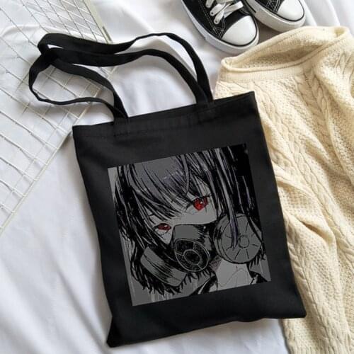 Anime Japanese y2k canvas bag Ulzzang large capacity women bag Vintage hip hop cartoon women shoulder bag Harajuku shopper Bags