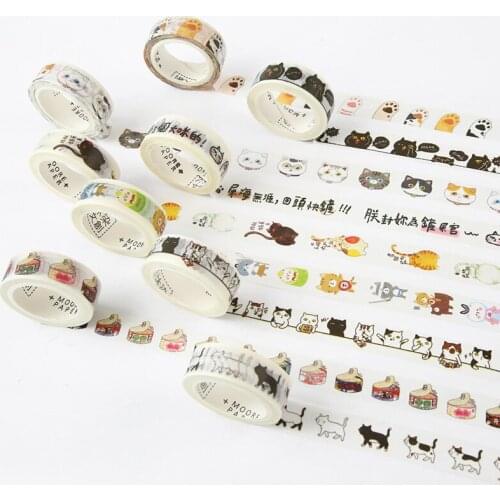 Cute Cat Washi Tape DIY Painting Decorative Sticky Paper Masking Tape Self Adhesive Tape Scrapbook Tape