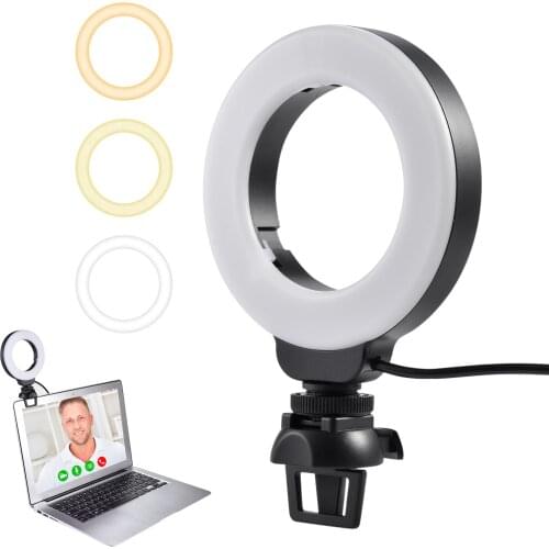 Computer Ring Light Video Conference Circle Light With Clip LED Light Ring Selfie Ring Lamp Adjustable Selfie Lights Hot Sale