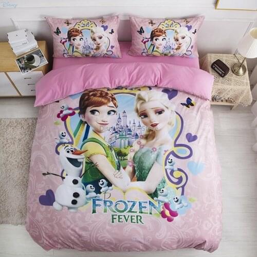 New Products Frozen Anna Elsa Princess Bedding Set Print Duvet Cover Bed Sheet Pillowcase Single Twin Full Queen Kids Bedclothes
