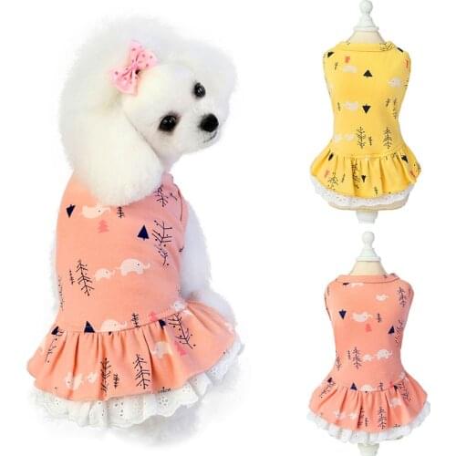 Fashion Cotton Pet Clothes Cute Fruit Pattern Dress T-shirts Lovers Suit Small Medium Cat Dog Clothes Pet Supplies Dog Skirts