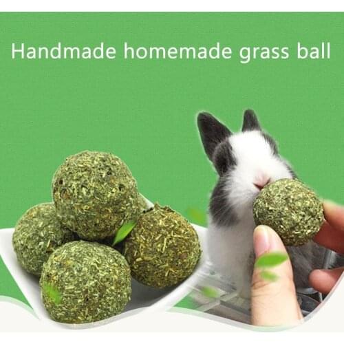 1pc Pet Teeth Grinding Ball Natural Grass Toys for Guniea Pig Rabbit Chinchilla Grass Ball Pet Supplies