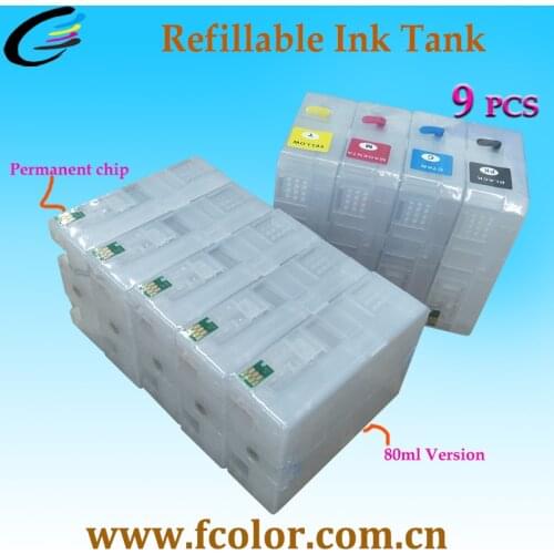 Bulk Refillable Surecolor P800 Refillable Ink Cartridge with Permanent Chip for SC-P800 Printer Ink Cartridge 80ml Version